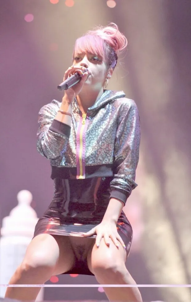 lily allen hairy pussy upskirt on stage