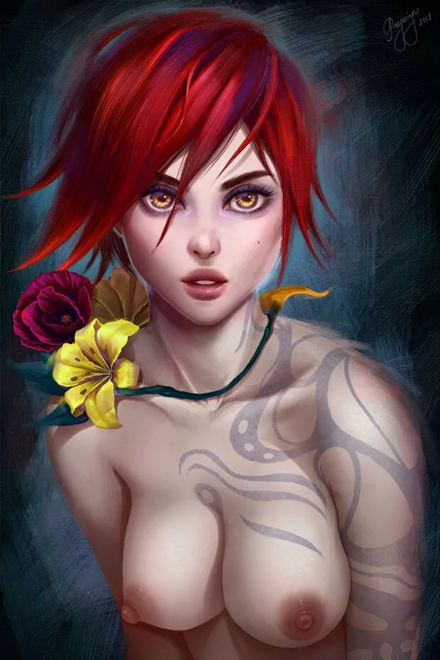 redhead with tattooes.