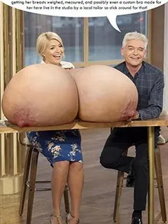 holly willoughby exposing her giant tits on tv