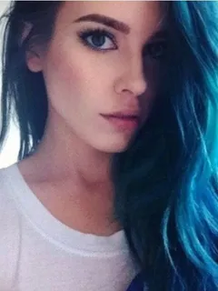 blue haired beauty