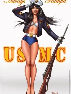 marine pin-up art