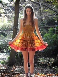 cutie in orange dress