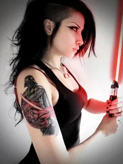 hot alt girl with lightsaber