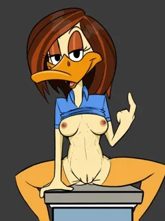 e621 anthro areola avian bird breasts brown_hair clitoris clothing duck duplicitousmachine erect_nipples female hair looking_at_viewer looney_tunes nipples presenting presenting_pussy pussy seductive solo spread_legs spreading the_looney_tunes_show tina_r