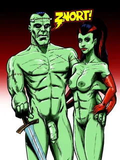 toon sex - characters - frankenstein - nude frankie and bride