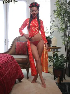 sexy alina li in a chinese dress