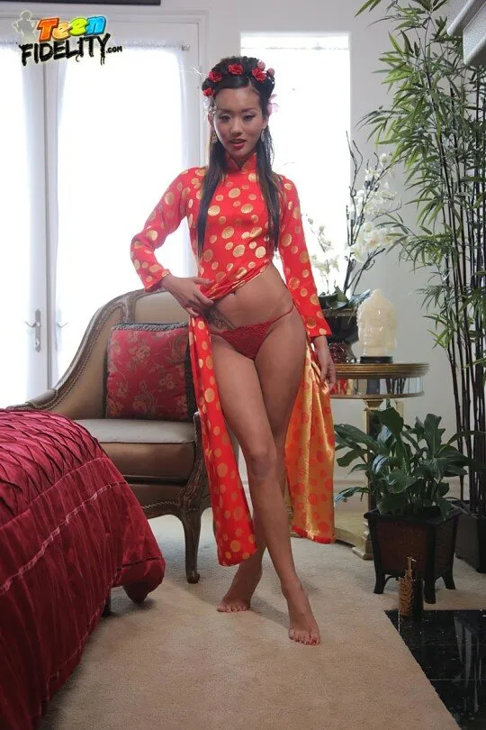 sexy alina li in a chinese dress