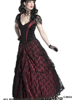 alvira red and black lace gothic prom dress by sinister