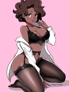 ebony lab pinup