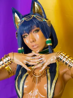 nonsummerjack - egypt cat with blue hair