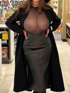 louisa in cooking aisle see-through top