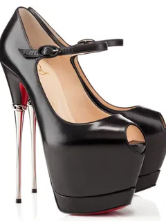 christian louboutin printz 160mm - leather-peep-toe-platform-pump-black