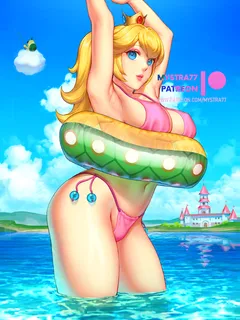 stuck princess peach by mystra77