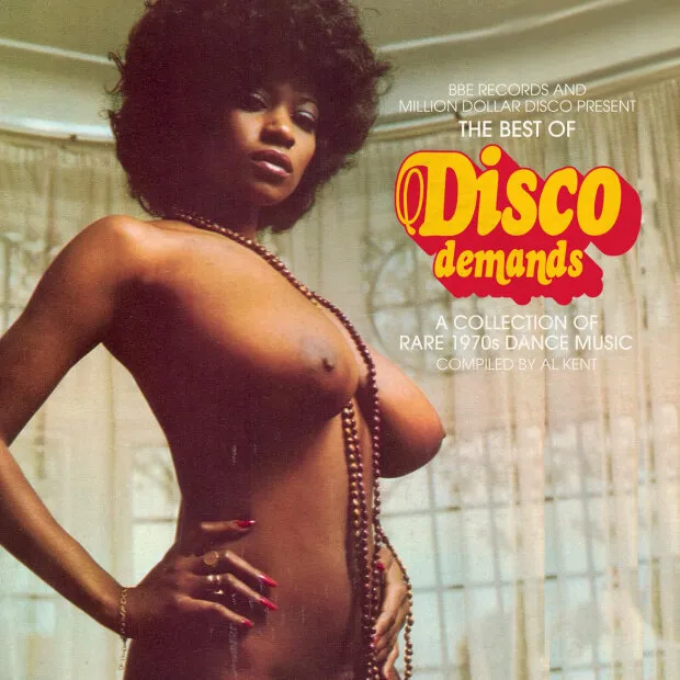 cover art for 'the best of disco demands' compliation on bbe records out of the uk