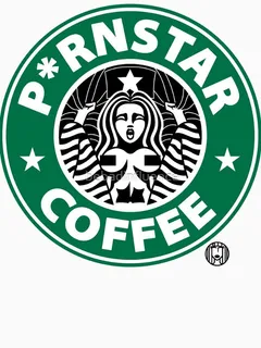 p*rnstar coffee company | logo parody starbucks | t shirt illustration | badi nfluence @bebadinfluence