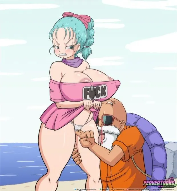 copyright dragon ball dragon ball (classic) toei animation character bulma bulma (dragon ball) bulma briefs master roshi muten roushi artist