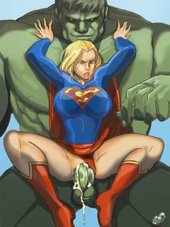 the hulk fucking supergirl with his massive cock