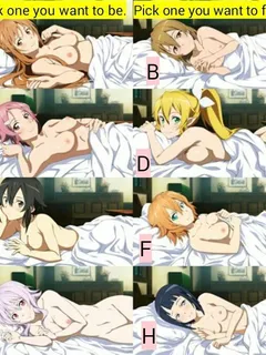 i would want to be suguha, and i would fuck lizbeth. vice versa too.