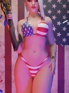 ashe american flag bikini(gelzy)