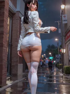 ai art | tight skirt on the street