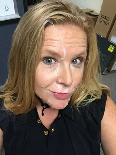 hot mature woman with a facial