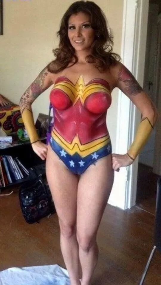 wonder woman body paint