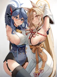 ako and kaho - blue archive