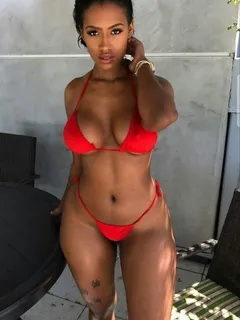 petite and cute ebony in bikini