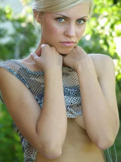 Heather in 18 Magazine set White thong