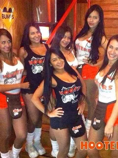 six of them. hot waitresses. which 1 will be your main waitress?