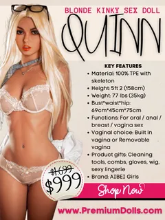 quinn- blonde kinky sex doll