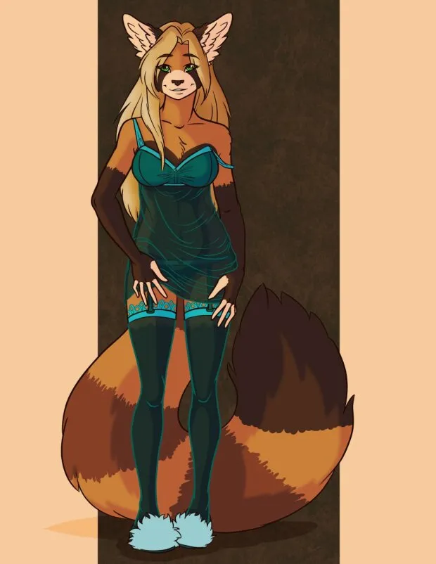 red panda in lingerie