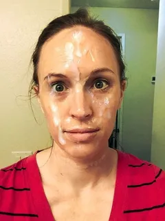 college gf worked hard for a huge facial cumglaze