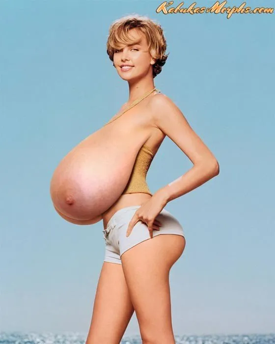 charlize theron huge saggy tits out