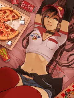 sexy pizza delivery woman