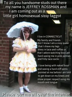 jeffrey rossman from connecticut outed as a homosexual sissy faggot