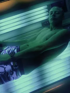 me in tanning bed