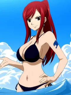 erza scalette de fairy tail en bikini