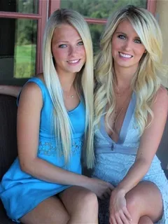 blonde mother and daughter