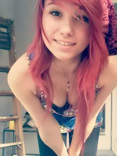 smile of redhead's teen