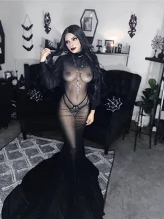 pawg - long black see through dress (tits)