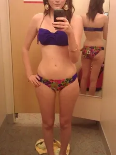 trying on bikinis