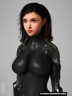 alita battle angel portrait