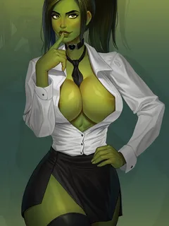 she-hulk office woman! by mikiron