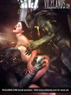 priscilla dp fucked by reptile monsters – fantasy art