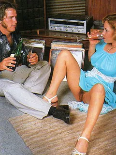 vintage amateur couple new year's eve party hairy exhibitionist redhead teasing