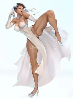 chun-li in wedding dress - street fighter - cartoon porn