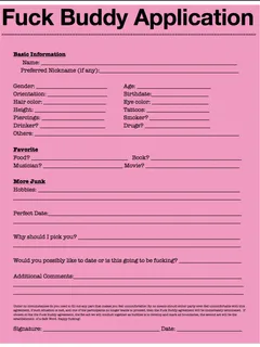 fuck buddy application form