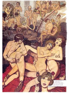 roman orgy from erich von gotha’s “torrid”, reminds me of what a wild night in a harem might look like