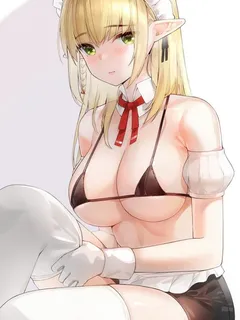 sexy blonde in ecchi action! with source!